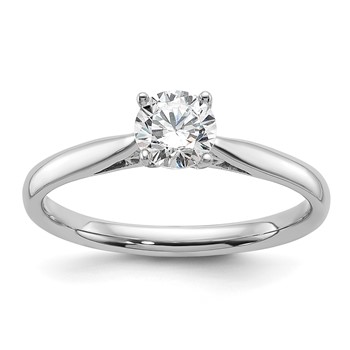 14k White Gold Peg Set 5.00mm Solitaire Engagement Ring Mounting