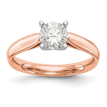 14k Rose Gold Peg Set Solitaire Engagement Ring Mounting
