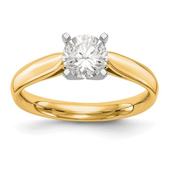 14k Yellow Gold Peg Set Solitaire Engagement Ring Mounting