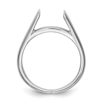 14k White Gold Peg Set 6.5mm Solitaire Engagement Ring Mounting — alternate view