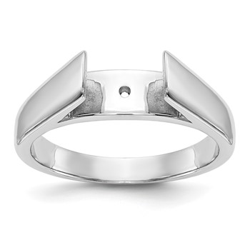 14k White Gold Peg Set 6.5mm Solitaire Engagement Ring Mounting