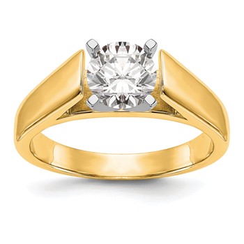 14k Yellow Gold Peg Set Solitaire Engagement Ring Mounting
