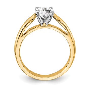 14k Yellow Gold Peg Set Solitaire Engagement Ring Mounting — alternate view