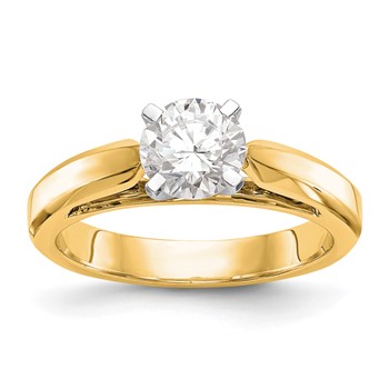 14k Yellow Gold Peg Set Solitaire Engagement Ring Mounting