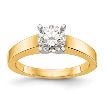 14k Yellow Gold Peg Set Solitaire Engagement Ring Mounting