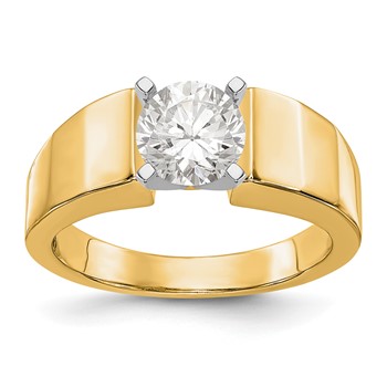 14k Yellow Gold Peg Set Solitaire Engagement Ring Mounting