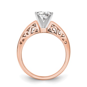 14k Rose Gold Peg Set Solitaire Engagement Ring Mounting — alternate view