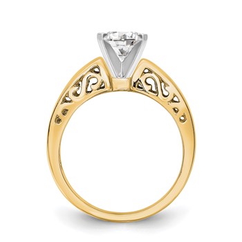 14k Yellow Gold Peg Set Solitaire Engagement Ring Mounting — alternate view