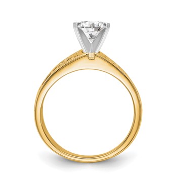 14k Yellow Gold Peg Set Solitaire Engagement Ring Mounting — alternate view