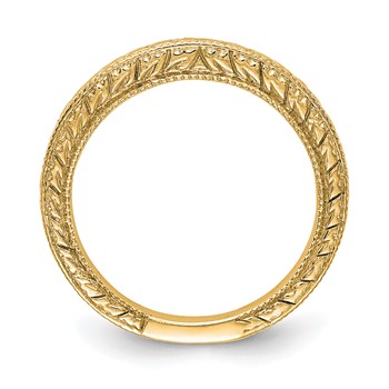 14K Yellow Gold Etched Wedding Band — alternate view