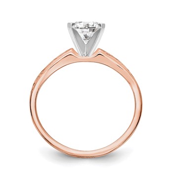 14k Rose Gold Peg Set Solitaire Engagement Ring Mounting — alternate view
