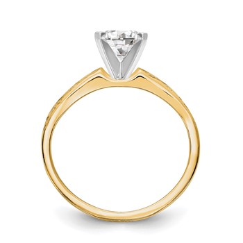 14k Yellow Gold Peg Set Solitaire Engagement Ring Mounting — alternate view