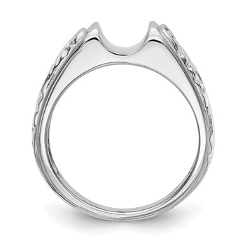 14k White Gold Peg Set Vintage Solitaire Engagement Ring Mounting — alternate view