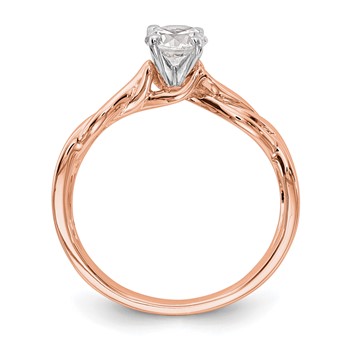 14k Rose Gold Peg Set Twist Solitaire Engagement Ring Mounting — alternate view