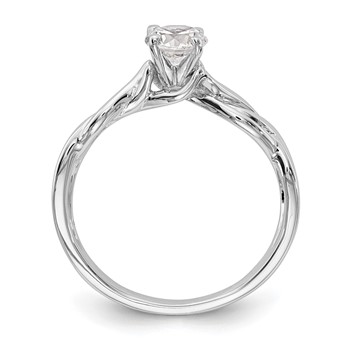 14k White Gold Peg Set Twist Solitaire Engagement Ring Mounting — alternate view