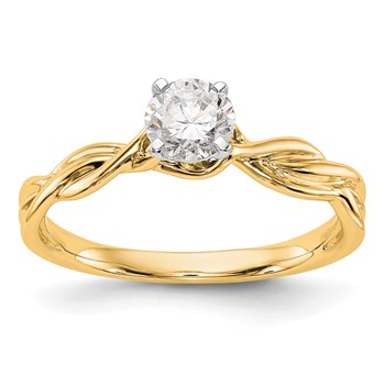 14k Yellow Gold Peg Set Solitaire Engagement Ring Mounting