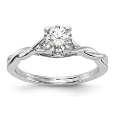 Image of 14k White Gold Twist Solitaire Peg Set Engagement Ring Mounting