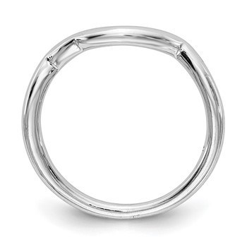 14K White Gold Polished Contour Wedding Band — alternate view