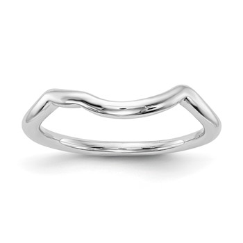 14K White Gold Polished Contour Wedding Band