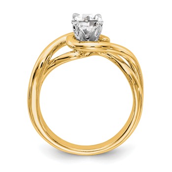 14k Yellow Gold Peg Set Solitaire Engagement Ring Mounting — alternate view