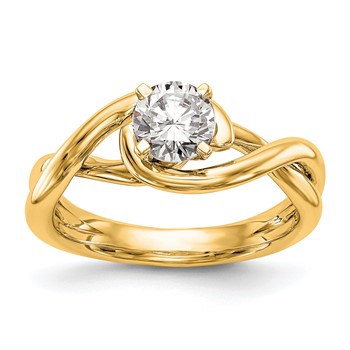 14k Yellow Gold Peg Set Solitaire Engagement Ring Mounting