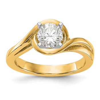 14k Yellow Gold Peg Set Solitaire Engagement Ring Mounting