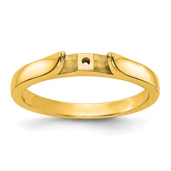 14k Yellow Gold Peg Set Solitaire Engagement Ring Mounting