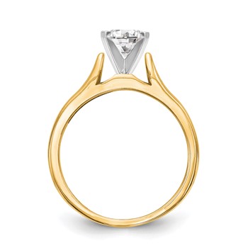 14k Yellow Gold Peg Set Solitaire Engagement Ring Mounting — alternate view
