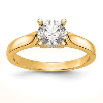14k Yellow Gold Peg Set Solitaire Engagement Ring Mounting