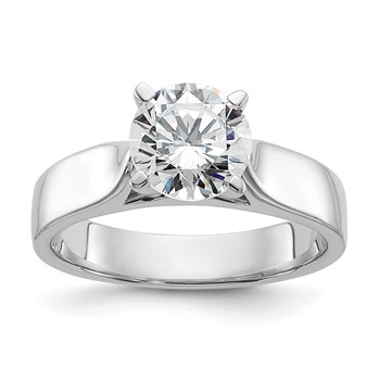 14k White Gold Peg Set 2.5mm Wide Solitaire Engagement Ring Mounting