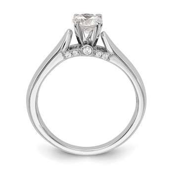 14K White Gold Peg Set Engagement Ring Mounting — alternate view