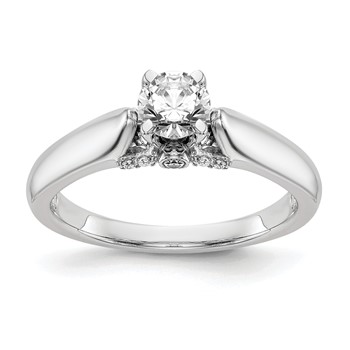 14K White Gold Peg Set Engagement Ring Mounting
