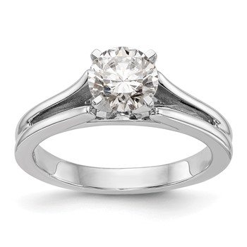 14k White Gold Peg Set Solitaire Engagement Ring Mounting