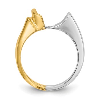 14k Two-tone Peg Set Solitaire Engagement Ring Mounting — alternate view