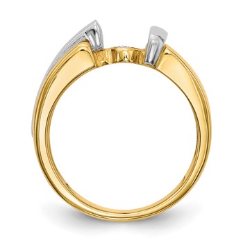 14k Two-tone Peg Set Solitaire Engagement Ring Mounting — alternate view