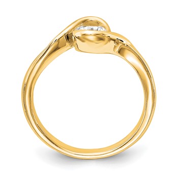 14k Yellow Gold Bezel Solitaire Engagement Ring Mounting — alternate view