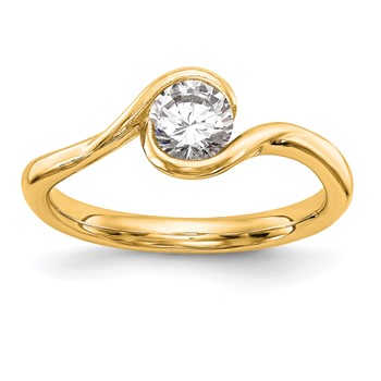14k Yellow Gold Bezel Solitaire Engagement Ring Mounting