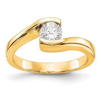 14k Yellow Gold Bezel Solitaire Engagement Ring Mounting
