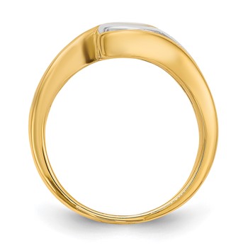 14k Two-tone Peg Set Bypass Solitaire Engagement Ring Mounting — alternate view