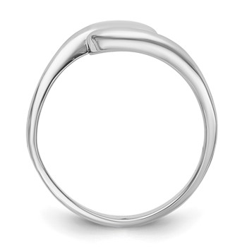 14k White Gold Peg Set Bypass Solitaire Engagement Ring Mounting — alternate view