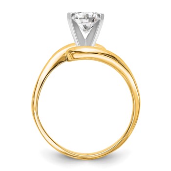 14k Yellow Gold Peg Set Solitaire Eng Ring Mounting — alternate view