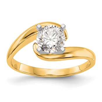 14k Yellow Gold Peg Set Solitaire Eng Ring Mounting