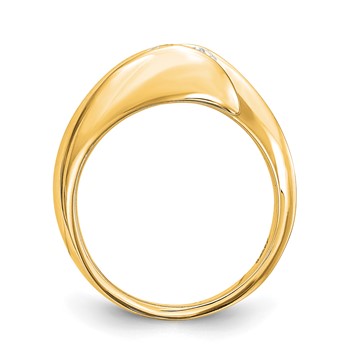 14k Yellow Gold Bezel Solitaire Engagement Ring Mounting — alternate view