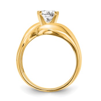 14k Yellow Gold Peg set Solitaire Engagement Ring Mounting — alternate view