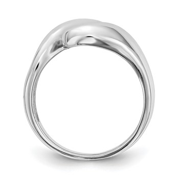 14k White Gold Peg Set Bypass Solitaire Engagement Ring Mounting — alternate view