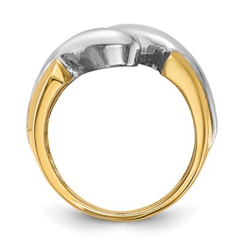 14k Two-tone Peg Set Bypass Solitaire Engagement Ring Mounting — alternate view