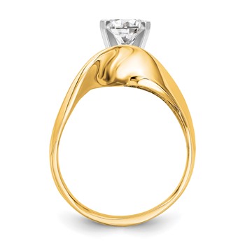 14k Yellow Gold Peg Set Solitaire Engagement Ring Mounting — alternate view