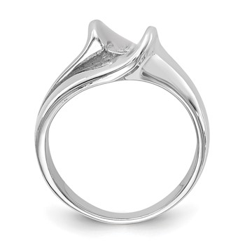 14k White Gold Peg Set Solitaire Engagement Ring Mounting — alternate view