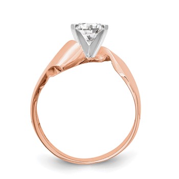 14k Rose Gold Peg Set Solitaire Engagement Ring Mounting — alternate view