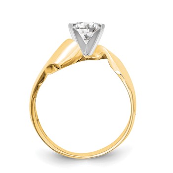 14k Yellow Gold Peg Set Solitaire Engagement Ring Mounting — alternate view